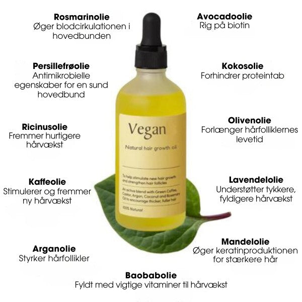 Vegan Vækst Elixir™ - Hårvækstolie - 1+1 GRATIS